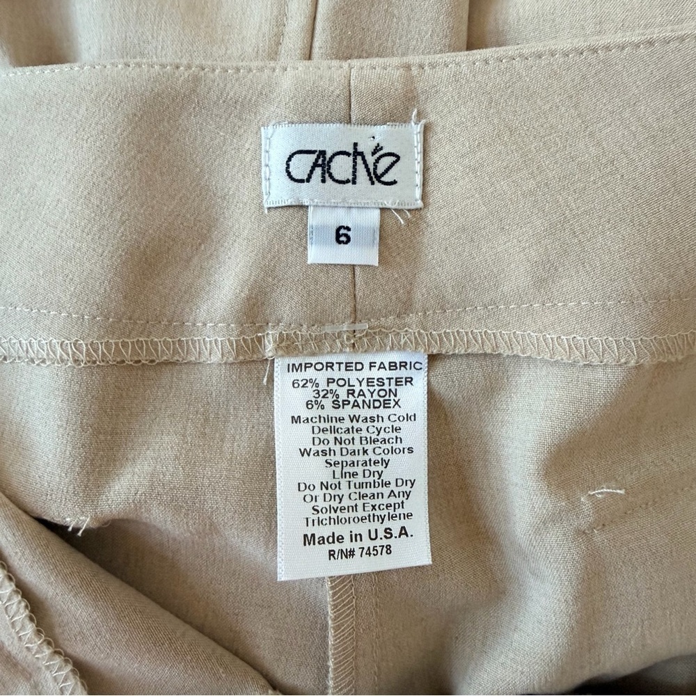 Vintage Cache Tan Wide Leg Women's Pants NWT - Picture 9 of 12